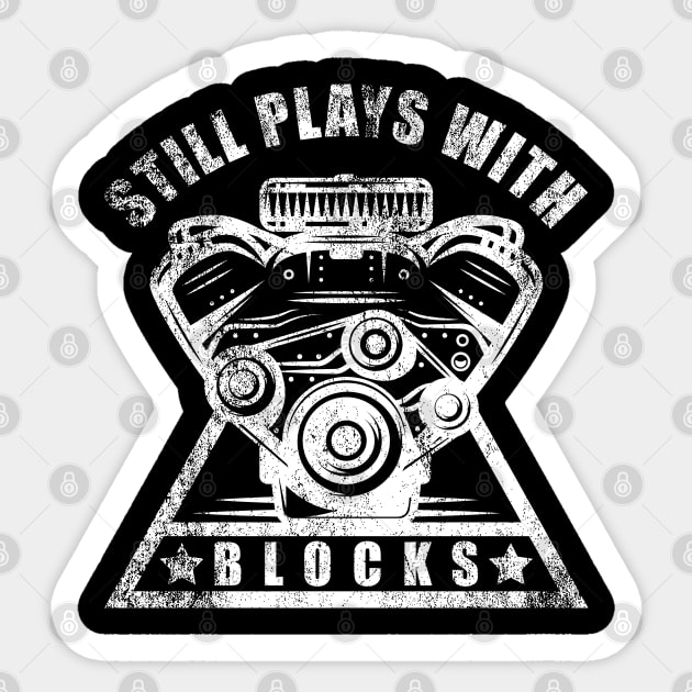 Still Plays with Blocks Sticker by AmineDesigns